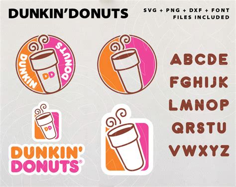 Personalised Dunkin' Donuts Logo Svg Png Dxf Font | Etsy