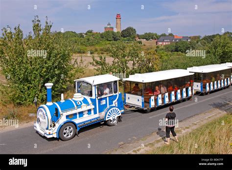 lighthouses and tourist train, Cape Arkona, Ruegen Island, Baltic Sea ...