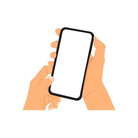 vector illustration of person holding smart phone, hand holding smart phone 12911273 Vector Art ...