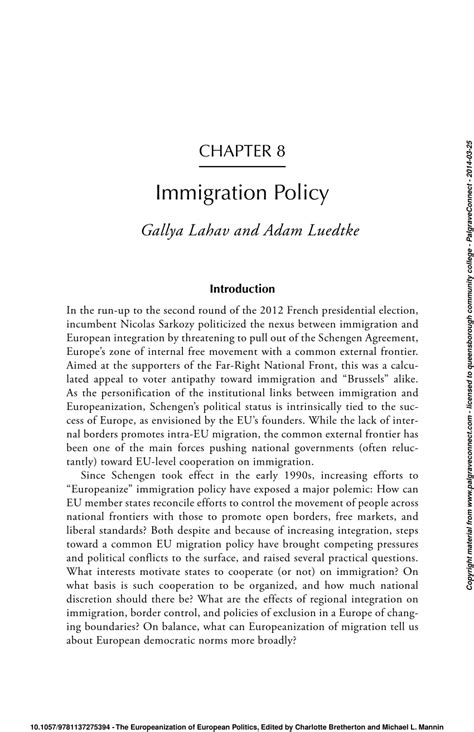 (PDF) Immigration Policy