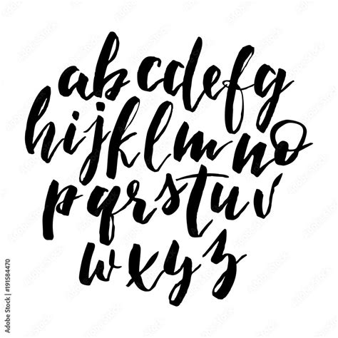 Handwritten Alphabet, script font, Elegance Calligraphic vector Brushpen, brush modern ...