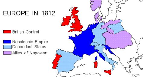 Napoleonic War: Map of Europe in 1812