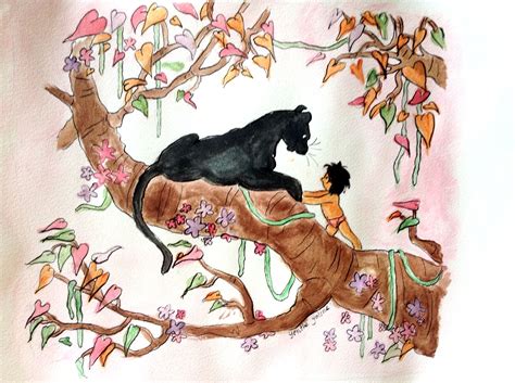 Painting of Mowgli and Bagheera from Jungle book. By Yenthe Joline ...