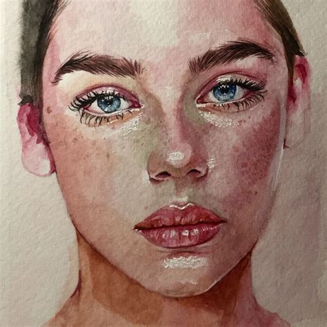 Image may contain: 1 person Watercolor Portrait Tutorial, Watercolor Art Face, Watercolor ...