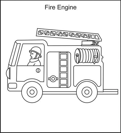 Printable Fire Truck Coloring Page