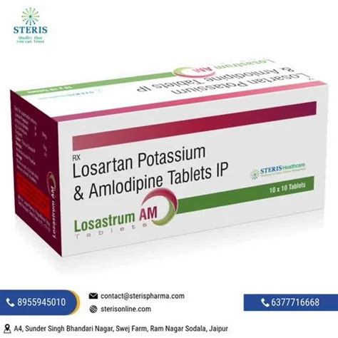 Losartan Potassium Amlodipine Tablets at Rs 42.77/strip | Amlodipine And Losartan Potassium ...