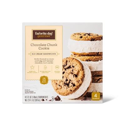 Chocolate Chunk Ice Cream Sandwiches - 16oz/4ct - Favorite Day™ : Target