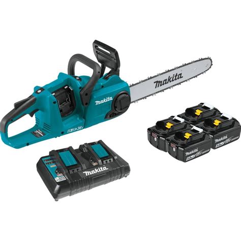 Makita-XCU04PT1 18V X2 (36V) LXT Lithium-Ion Brushless Cordless 16in. Chain Saw Kit with 4 ...