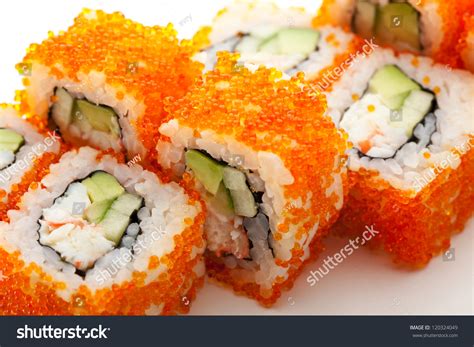 California Maki Sushi Masago Roll Made Stock Photo 120324049 - Shutterstock