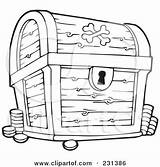 Drawing Treasure Chest Coloring Simple Locked Silhouette Easy Kids  sketch template