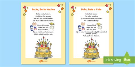 Backe Backe Kuchen Song Lyrics German (Teacher-Made)