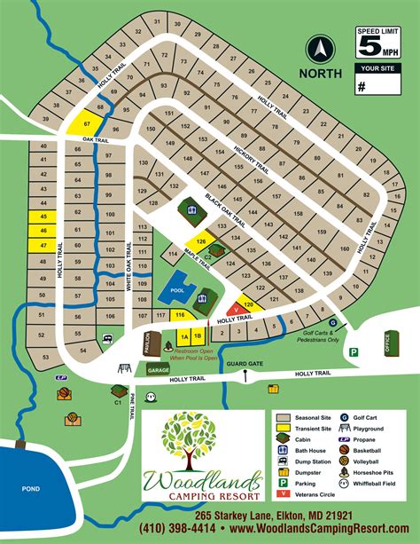 Woodlands Camping Resort : Site Map & Rules