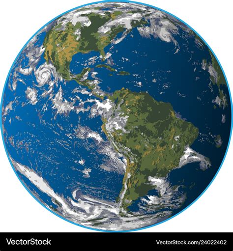 Realistic earth Royalty Free Vector Image - VectorStock