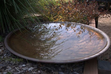 Large Spun Copper Dish Bird Bath | Mallee Design