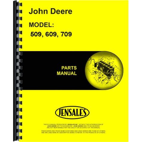 John Deere 609 Rotary Cutter Parts Manual