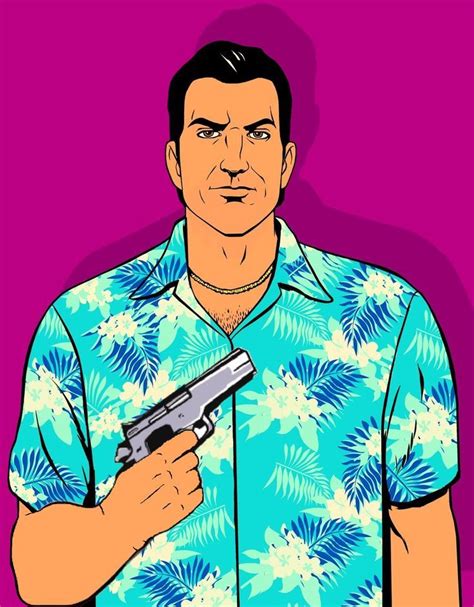 GTA Vice City Tommy Vercetti artwork | Grand theft auto artwork, Grand ...