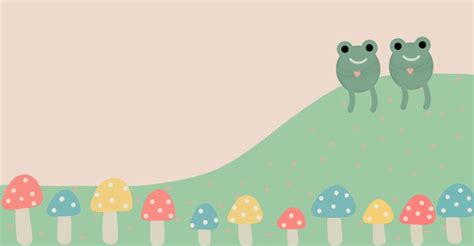 Cute Frog Mushroom Wallpaper