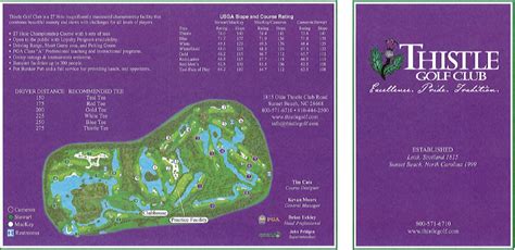 Slope and Rating Scorecard - Thistle Golf Club