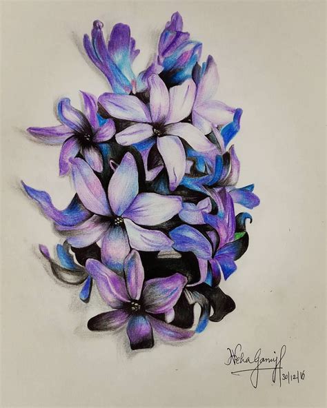 √ Colored Pencil Flower Drawings