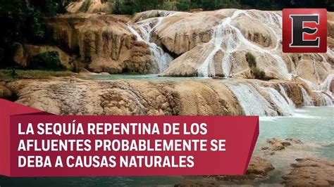 Cascadas de Agua Azul, de Chiapas, sufre extraña reducción en su corriente - YouTube