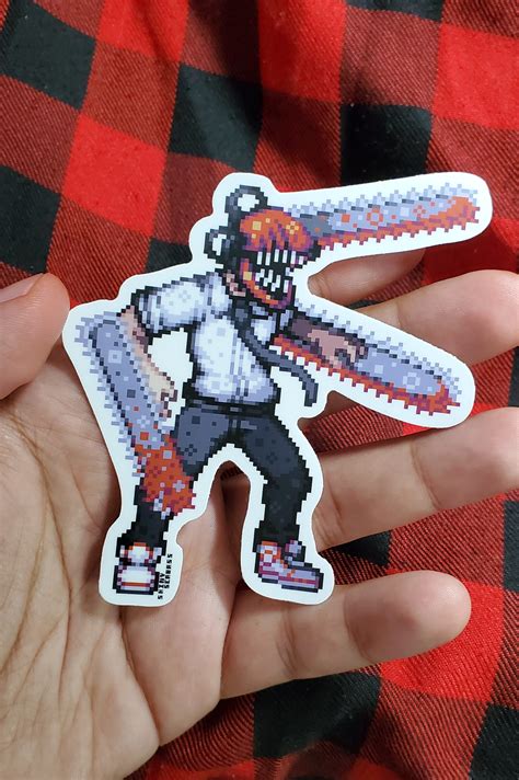 Chainsaw Man Pixel Art Stickers Premium Matte Vinyl Stickers | Etsy ...