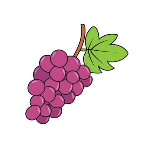 niños dibujo dibujos animados vector ilustración uvas Fruta icono ...