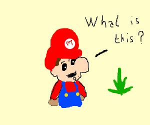 Super Mario smoks some weed. - Drawception