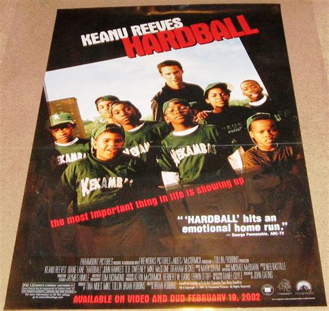 Hard Ball Movie Poster 27x40 Used Diane Lane, Graham Beckel, Keanu Ree ...