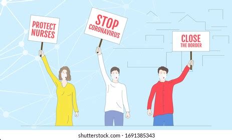 Diverse People Posters Protest Against War Stock Vector (Royalty Free ...