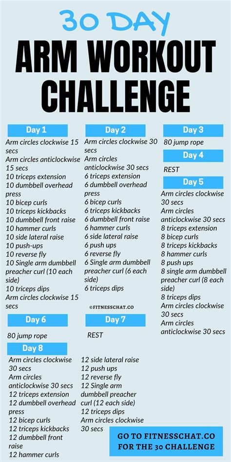 Printable 30 Day Arm Challenge