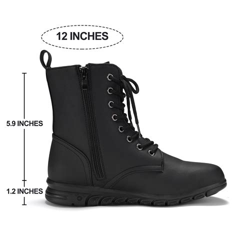 UKAP Women Comfortable Work Boot Outdoor Slip Resistant Side Zipper Ankle Boots Black 9 ...