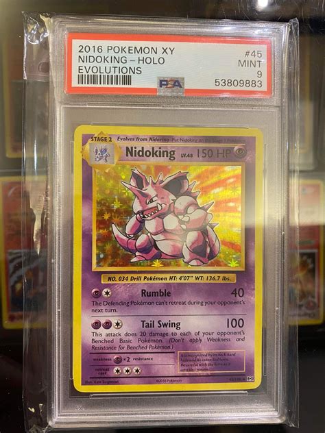 2016 Pokemon Nidoking XY Evolutions Holo #45 PSA 9 Mint - Jwong Boutique