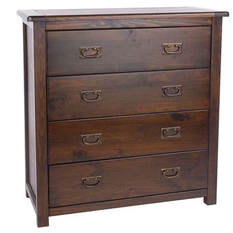 Chest Of Drawers Dark Wood Baltia 4 Drawer Chest Solid Wood Bedroom ...