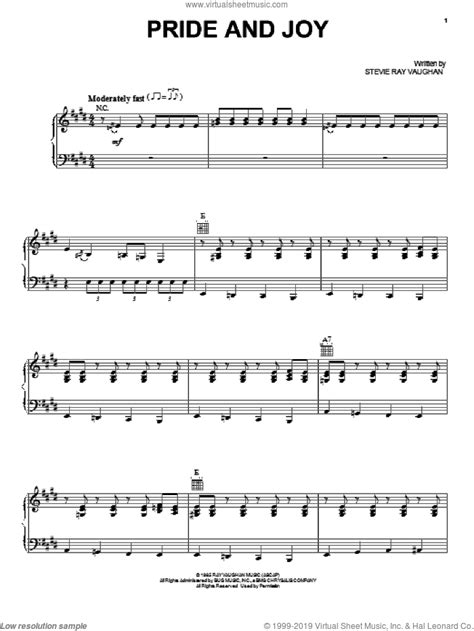 Pride And Joy sheet music for voice, piano or guitar (PDF)