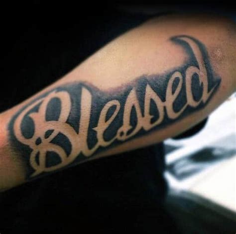 60 Blessed Tattoos For Men - Biblical Lettering Design Ideas