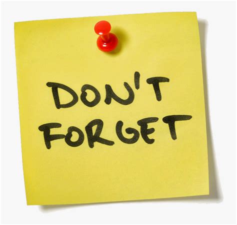 Don T Forget Clipart Post It Note - Don T Forget Png, Transparent Png - kindpng