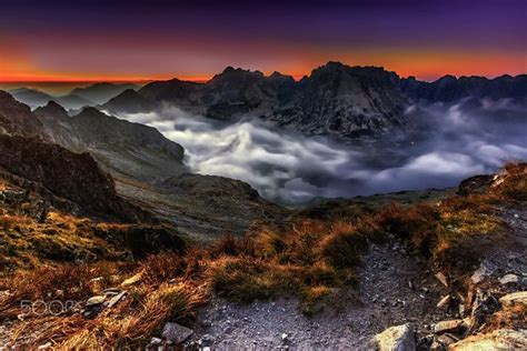 After sunset in polish mountains, Tatras - Summer sunset in polish ...