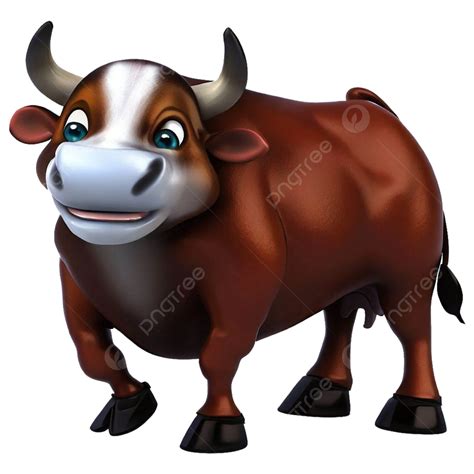 3d Bull Animal Character, Bull 3d Ai, Bull 3d Transparent, Bull PNG ...