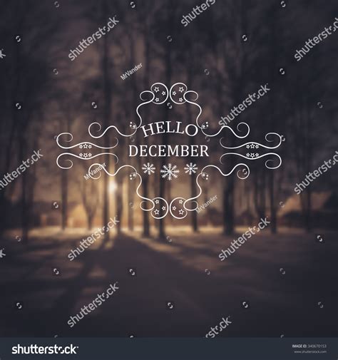 Hello December Winter Background Greeting Card Stock Vector (Royalty Free) 340670153 | Shutterstock