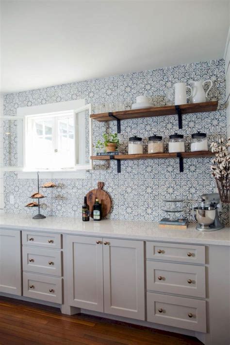 Best Modern Farmhouse Kitchen Backsplash Ideas (41) | Farmhouse kitchen backsplash, Modern ...