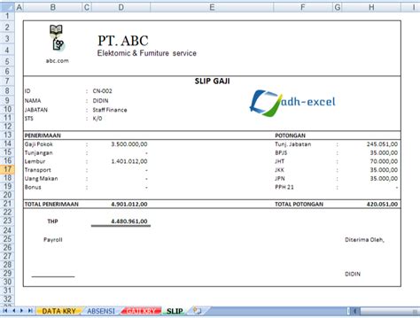 Cara Membuat Slip Gaji Dengan Rumus Pada Microsoft Excel - webpediax