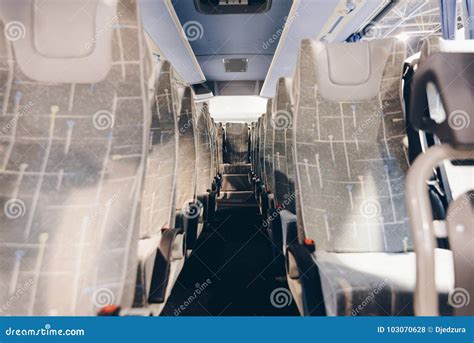 Seats in modern coach bus. stock photo. Image of chair - 103070628