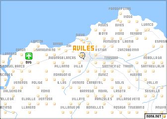 Avilés (Spain) map - nona.net