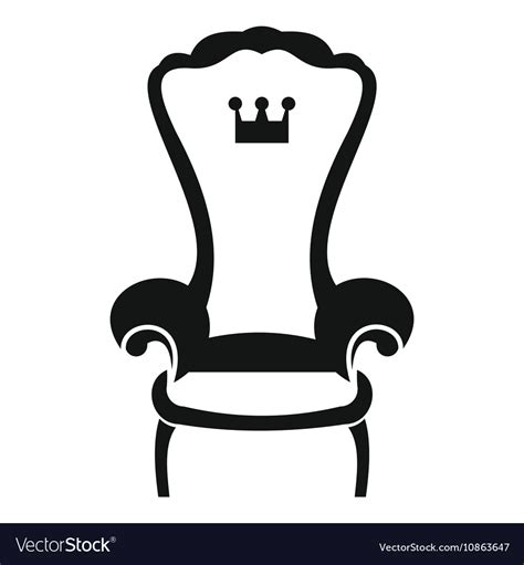 King throne chair icon simple style Royalty Free Vector