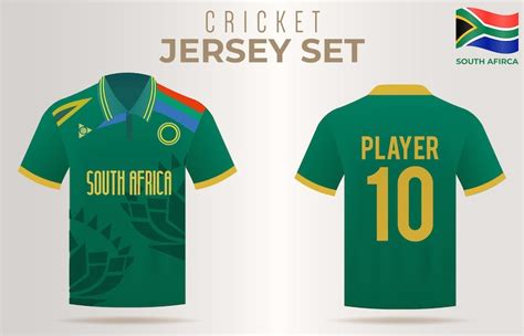 Premium Vector | Jersey for south africa cricket team front and back view