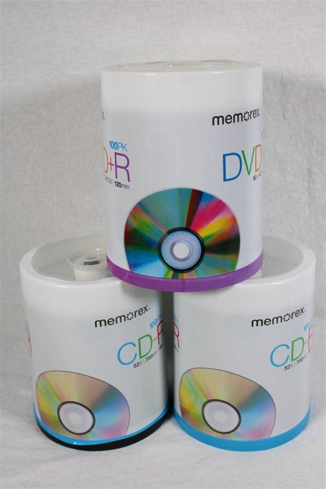 Used NEW 2x Memorex CD-R 100 Pack Recordable 52X 700MB 80Min + DVD+R 100 Pack 120min - UBB.threads