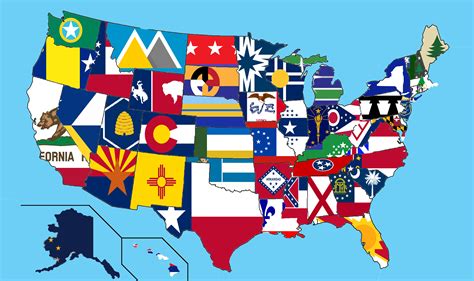 USA State Flag Map with SOABS flags Replaced : r/vexillology