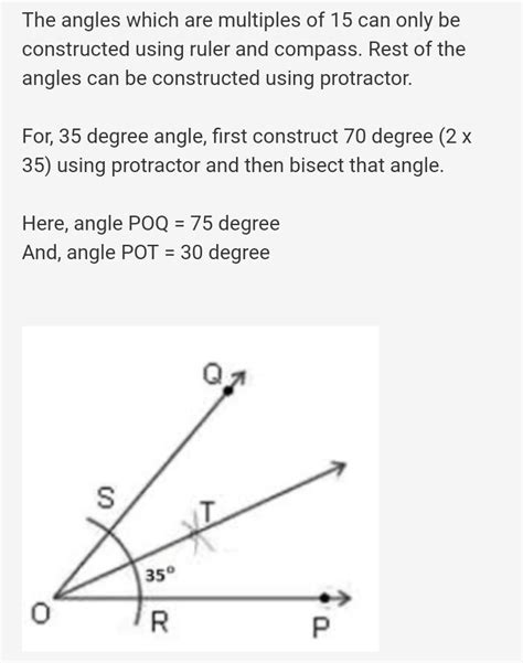 How to draw a 35 degree angle without a protractor? - Brainly.in