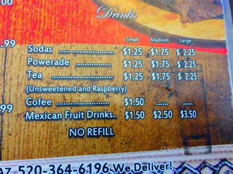 Menu of Border Taco in Douglas, AZ 85607