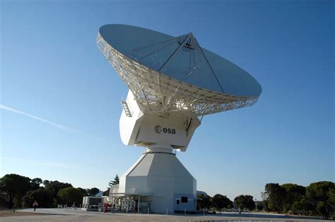 ESA's 35 m-diameter deep-space dish antenna, DSA-2, is located at Cebreros, near Avila, Spain ...